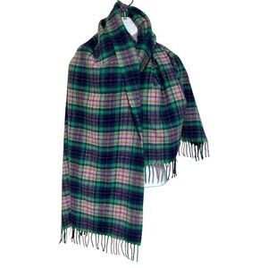 J.‎ crew tartan plaid wool scarf wrap fridge wide shawl winter wear festive